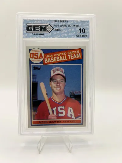 1985 Topps Mark McGwire USA Baseball Rookie Card #401